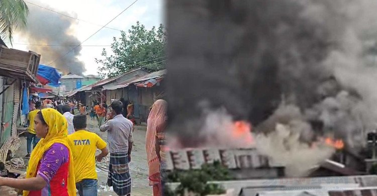 মহাখালী সাততলা বস্তিতে ভয়াবহ আগুন (ভিডিও)